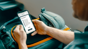 Traveller selecting his air bundle on an airline website