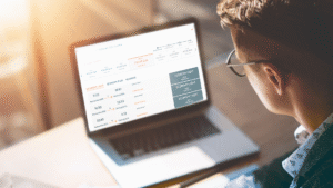 Traveller booking a trip online