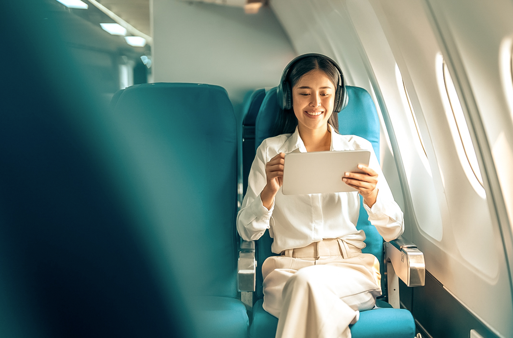 Passengers boarding a plane