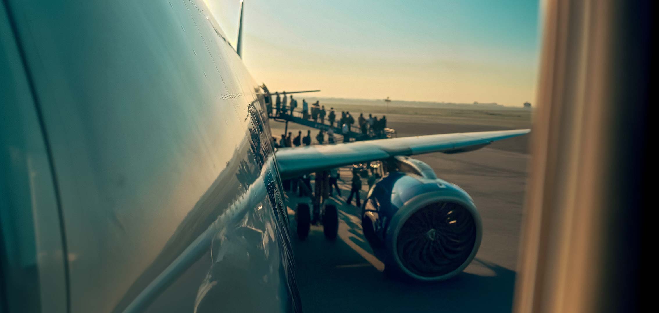 Passengers boarding a plane